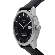 Load image into Gallery viewer, Tissot T Classic Luxury Powermatic 80 Black Dial Black Leather Strap Watch For Men - T086.408.16.051.00