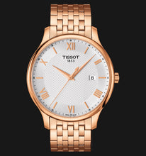 Load image into Gallery viewer, Tissot T Classic Tradition White Dial Rose Gold Steel Strap Watch For Women - T063.610.33.038.00