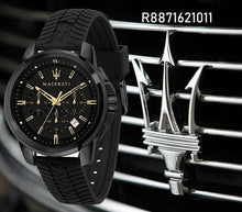 Load image into Gallery viewer, Maserati Successo Black Dial Black Rubber Strap Watch For Men - R8871621011