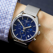 Load image into Gallery viewer, Tissot PR 100 Chronograph Blue Dial Silver Mesh Bracelet Watch for Men - T101.417.11.041.00