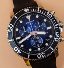Load image into Gallery viewer, Tissot Seastar 1000 Chronograph Blue Dial Black Rubber Strap Watch For Men - T120.417.17.041.00