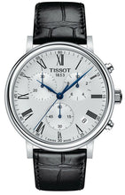 Load image into Gallery viewer, Tissot Carson Premium Chronograph Silver Dial Black Leather Strap Watch For Men - T122.417.16.033.00