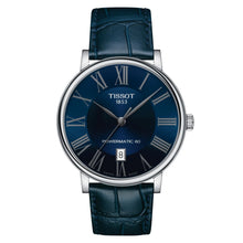 Load image into Gallery viewer, Tissot Carson Premium Powermatic 80 Blue Dial Blue Leather Strap Watch For Men - T122.407.16.043.00