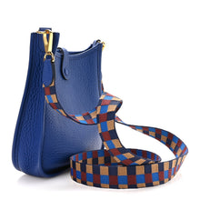 Load image into Gallery viewer, Taurillon Clemence Maxi Quadrille Evelyne TPM Royal Bleu Bleu Bill Biscuit Rouge H
