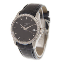 Load image into Gallery viewer, Tissot T Trend Couturier Diamonds Black Dial Black Leather Strap Watch for Women - T035.210.66.051.00