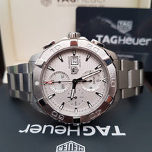 Load image into Gallery viewer, Tag Heuer Aquaracer Caliber 16 Automatic Chronograph White Dial Silver Steel Strap Watch for Men - CAY2111.BA0927
