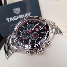 Load image into Gallery viewer, Tag Heuer Senna Chronograph Special Edition Black Dial Silver Steel Strap Watch for Men - CAZ1015.BA0883