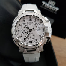 Load image into Gallery viewer, Tissot T Race Lady Chronograph White Dial White Rubber Strap Watch for Women - T048.217.17.017.00