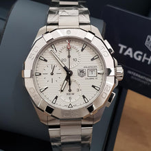 Load image into Gallery viewer, Tag Heuer Aquaracer Caliber 16 Automatic Chronograph White Dial Silver Steel Strap Watch for Men - CAY2111.BA0927