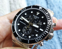 Load image into Gallery viewer, Tissot Seastar 1000 Chronograph Black Dial Silver Steel Strap Watch For Men - T120.417.11.051.00