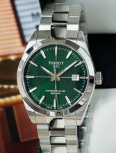 Load image into Gallery viewer, Tissot Gentleman Powermatic 80 Silicium Green Dial Silver Steel Strap Watch For Men - T127.407.11.091.01