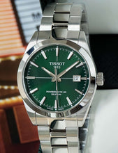 Load image into Gallery viewer, Tissot Gentleman Powermatic 80 Silicium Green Dial Silver Steel Strap Watch For Men - T127.407.11.091.01