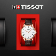 Load image into Gallery viewer, Tissot Tradition 5.5 White Dial Brown Leather Strap Watch for Men - T063.409.36.018.00