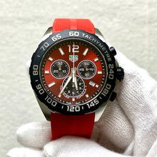 Load image into Gallery viewer, Tag Heuer Formula 1 Chronograph Red Dial Red Rubber Strap Watch for Men - CAZ101AN.FT8055