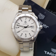Load image into Gallery viewer, Tag Heuer Aquaracer Automatic White Dial Silver Steel Strap Watch for Men - WAY2111.BA0928