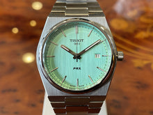 Load image into Gallery viewer, Tissot PRX Quartz Light Green Dial Silver Steel Strap Watch for Men - T137.410.11.091.01