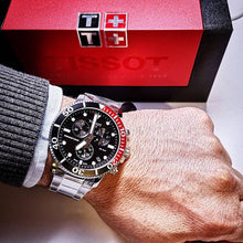 Load image into Gallery viewer, Tissot Seastar 1000 Chronograph Black Dial Silver Steel Strap Watch For Men - T120.417.11.051.01