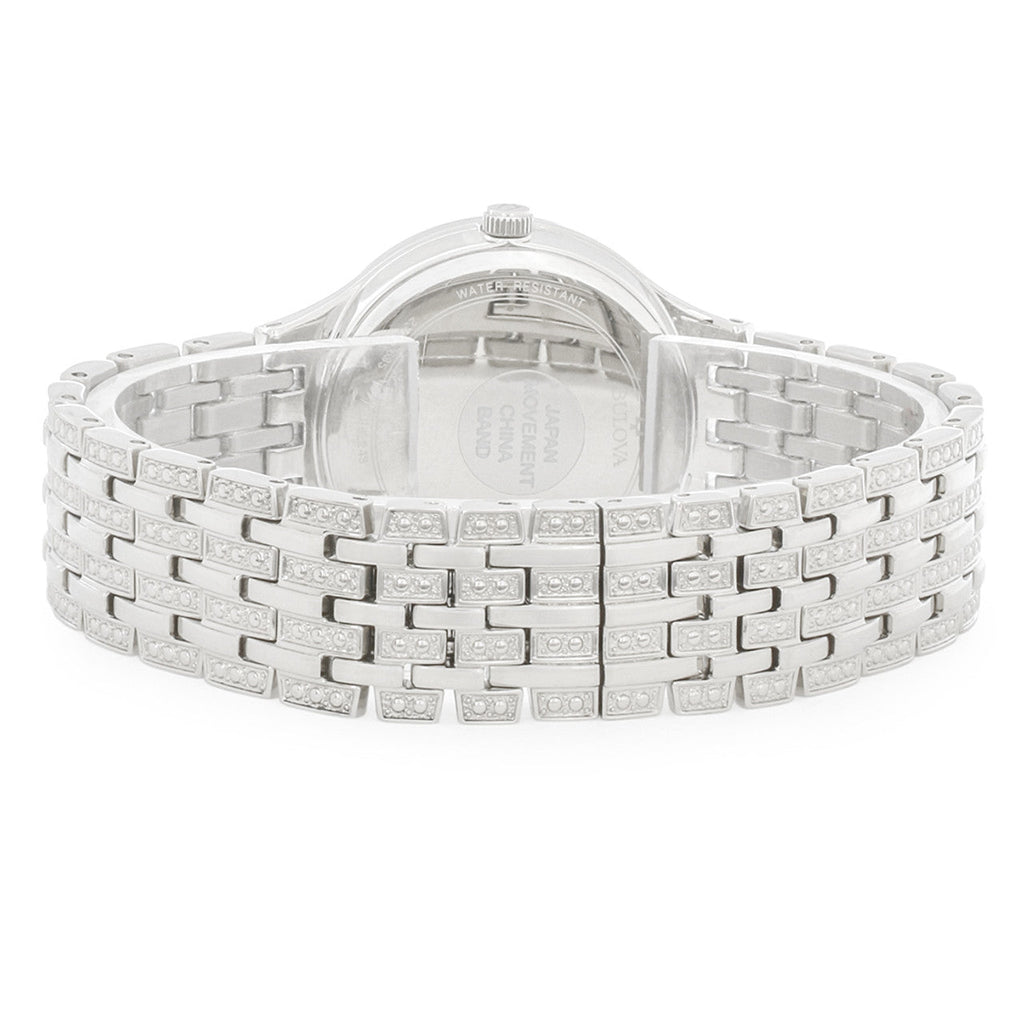 Bulova Crystal Collection Silver Dial Silver Steel Strap Watch for Women - 96L243