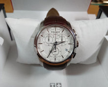 Load image into Gallery viewer, Tissot Couturier Chronograph White Dial Brown Leather Strap Watch For Men - T035.617.16.031.00