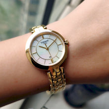 Load image into Gallery viewer, Tissot Flamingo Mother of Pearl White Dial Gold Steel Strap Watch For Women - T094.210.33.111.00