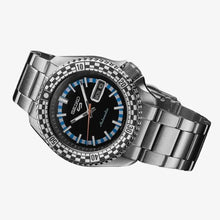 Load image into Gallery viewer, Seiko 5 Sports Checker Flag Special Edition Black Dial Silver Steel Strap Watch For Men - SRPK67K1