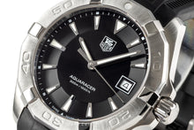 Load image into Gallery viewer, Tag Heuer Aquaracer Quartz Black Dial Black Rubber Strap Watch for Men - WAY1110.FT8021