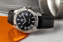 Load image into Gallery viewer, Tag Heuer Aquaracer Quartz Black Dial Black Rubber Strap Watch for Men - WAY1110.FT8021