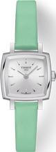 Load image into Gallery viewer, Tissot T Lady Lovely Square Silver Dial Light Green Leather Strap Watch for Women - T058.109.16.031.01
