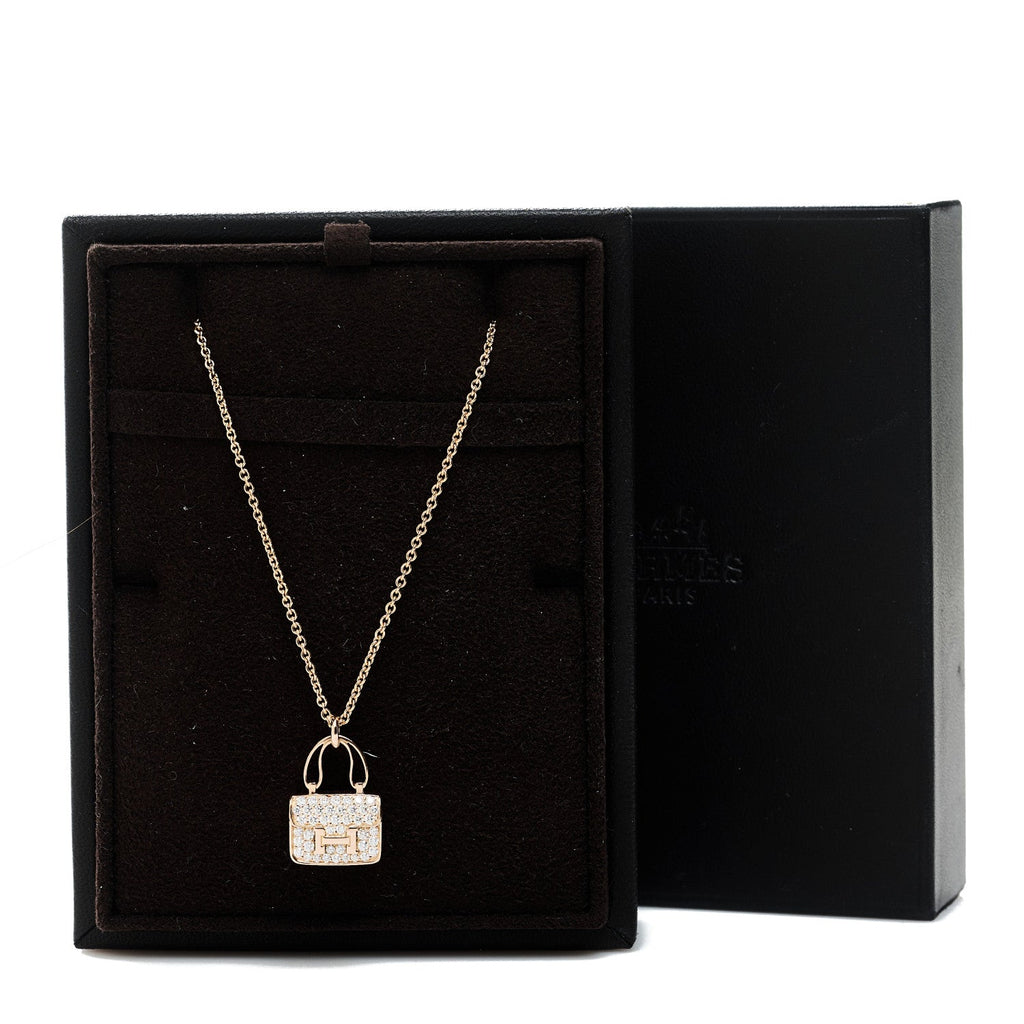 18K Rose Gold Diamond Constance Amulettes Pendant Necklace
