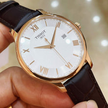Load image into Gallery viewer, Tissot T Classic Tradition Silver Dial Brown Leather Strap Watch For Men - T063.610.36.038.00