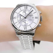 Load image into Gallery viewer, Tissot Chemin des Tourelles Automatic Chronograph White Dial Silver Steel Strap Watch for Men - T099.427.11.038.00