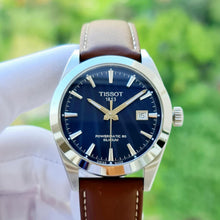Load image into Gallery viewer, Tissot Gentlemen Powermatic 80 Silicium Blue Dial Brown Leather Strap Watch For Men - T127.407.16.041.00