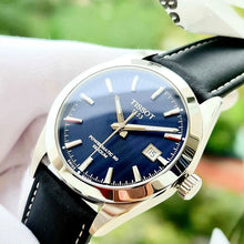 Load image into Gallery viewer, Tissot Gentleman Powermatic 80 Silicium Blue Dial Black Leather Strap Watch For Men - T127.407.16.041.01