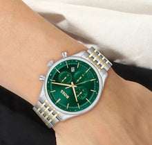 Load image into Gallery viewer, Hugo Boss Gregor Chronograph Green Dial Two Tone Steel Strap Watch For Men - 1514081