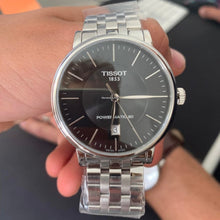 Load image into Gallery viewer, Tissot T Classic Carson Premium Powermatic 80 Black Dial Silver Steel Strap Watch For Men - T122.407.11.051.00