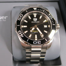 Load image into Gallery viewer, Tag Heuer Aquaracer Black Dial Silver Steel Strap Watch for Men - WAY111A.BA0928