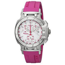 Load image into Gallery viewer, Tissot T Race Chronograph White Dial Pink Rubber Strap Watch for Women - T048.217.17.017.01