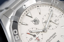 Load image into Gallery viewer, Tag Heuer Aquaracer Chronograph White Dial Silver Steel Strap Watch for Men - WAY111Y.BA0928