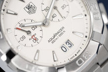 Load image into Gallery viewer, Tag Heuer Aquaracer Chronograph White Dial Silver Steel Strap Watch for Men - WAY111Y.BA0928
