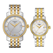 Load image into Gallery viewer, Tissot T Classic Bridgeport Quartz Silver Dial Two Tone Mesh Bracelet Watch For Men - T097.410.22.036.00