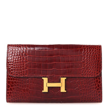 Load image into Gallery viewer, Shiny Alligator Constance Long Wallet Rouge Vif