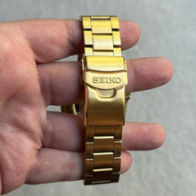 Load image into Gallery viewer, Seiko 5 Sports Automatic Black Dial Gold Steel Strap Watch For Men - SRPK18
