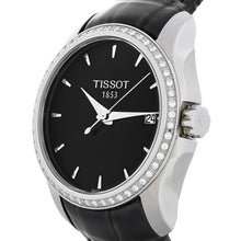Load image into Gallery viewer, Tissot T Trend Couturier Diamonds Black Dial Black Leather Strap Watch for Women - T035.210.66.051.00