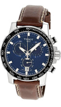 Load image into Gallery viewer, Tissot Supersport Chrono Blue Dial Brown Leather Strap Watch For Men - T125.617.16.041.00