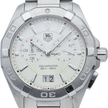 Load image into Gallery viewer, Tag Heuer Aquaracer Chronograph White Dial Silver Steel Strap Watch for Men - WAY111Y.BA0928