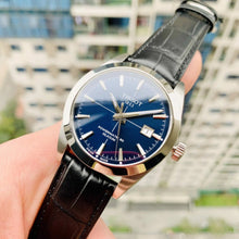 Load image into Gallery viewer, Tissot Gentleman Powermatic 80 Silicium Blue Dial Black Leather Strap Watch For Men - T127.407.16.041.01
