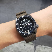 Load image into Gallery viewer, Seiko 5 Sport Automatic Black Dial Green Nylon Strap Watch For Men - SRPD65K4