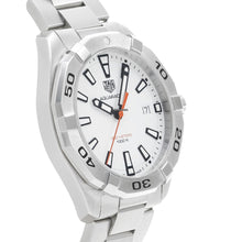 Load image into Gallery viewer, Tag Heuer Aquaracer Quartz White Dial Silver Steel Strap Watch for Men - WBD1111.BA0928