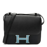 Epsom Enamel Constance 24 Black Bleu Saint Cyr