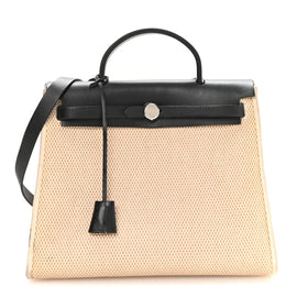 Toile GM Vache Calfskin Herbag 30 PM Natural Black Natural Black